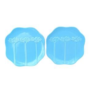 Department 56 Blue Floral Decorative‎ 9” Plates Set of 2